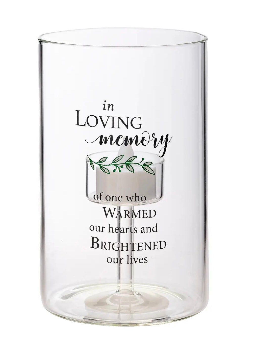 Glass Memorial Tea light Holder In Loving Memory Timber & Fieldstone